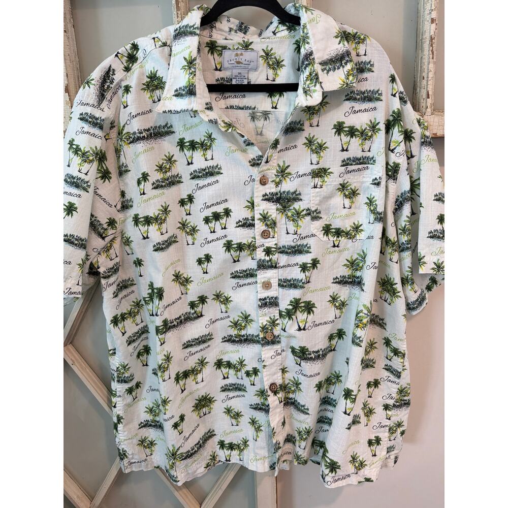 Groovy Bay size 3XL cotton button down Jamaica shirt Hawaiian style